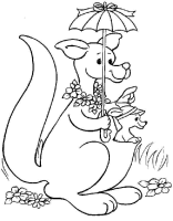 A coloring page of winnie the pooh - kanga